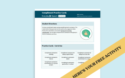 High School Friendship Skills Activity: Compliment Practice Cards