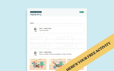 Pre-K & Kindergarten Friendship Skills Worksheet: Saying Sorry