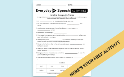 Middle School Friendship Skills Activity: Handling Change with Friends